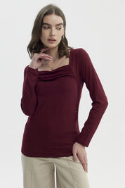 Polera Mujer Mujer Burdeo