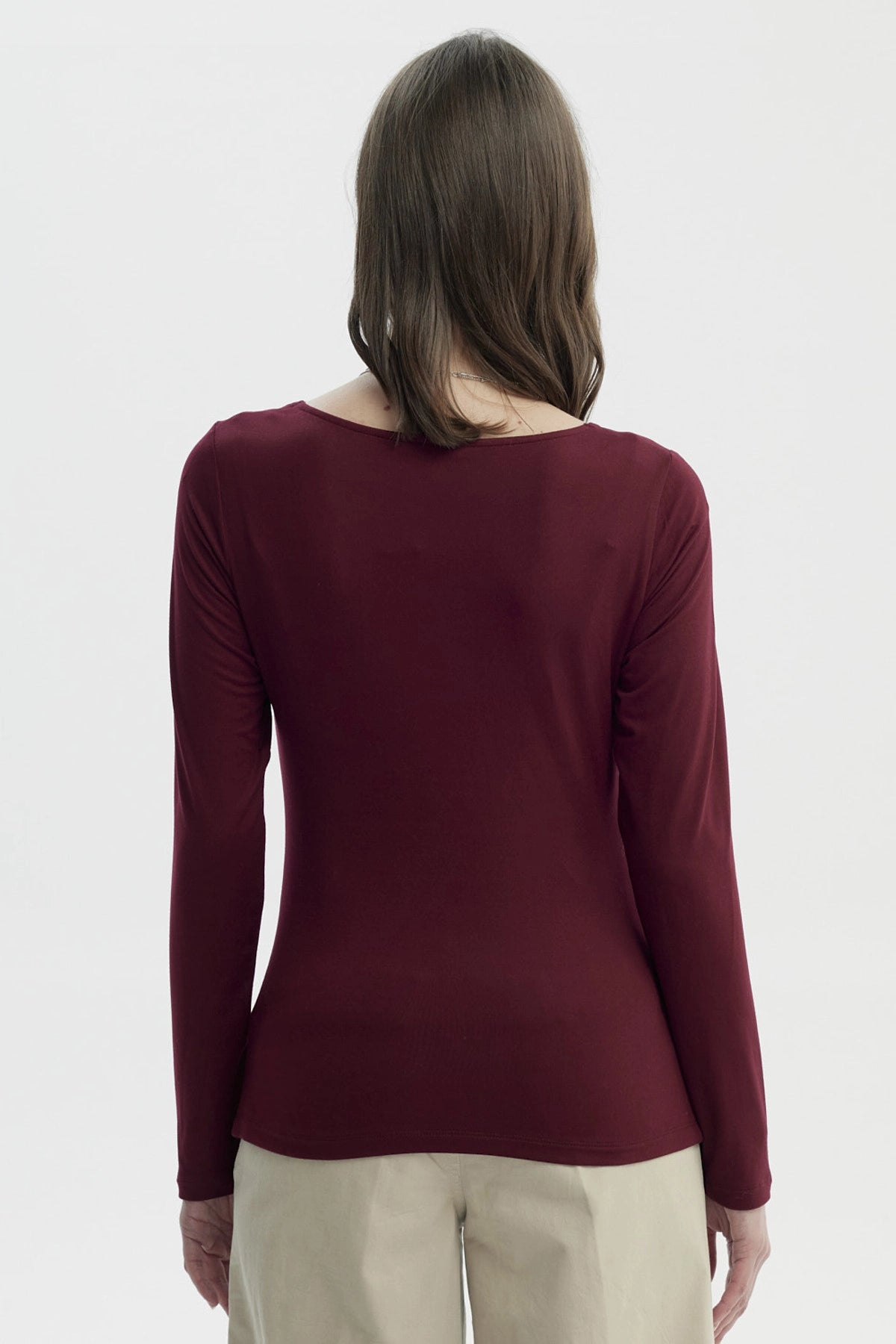 Polera Mujer Mujer Burdeo