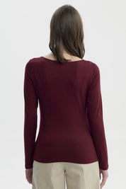 Polera Mujer Mujer Burdeo