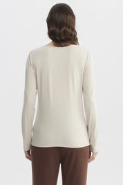 Polera Mujer Ajustado Cuello V Arena