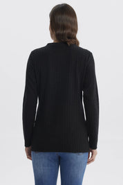 Sweater Mujer Caman Cierre Negro