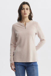 Sweater Mujer Caman Cierre Palo Rosa