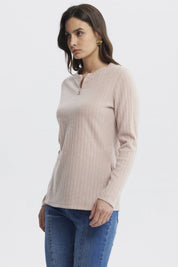 Sweater Mujer Caman Cierre Palo Rosa