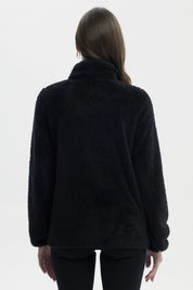 Polar Mujer Cuello Alto Con Medio Cierre Negro
