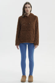 Polar Mujer Con Gorro Cerrado Camel