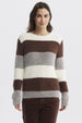 Sweater Mujer Rapport Rayas Café