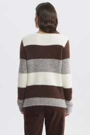 Sweater Mujer Rapport Rayas Café