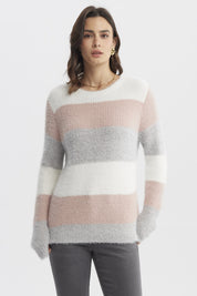 Sweater Mujer Rapport Rayas Crudo