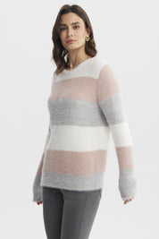 Sweater Mujer Rapport Rayas Crudo