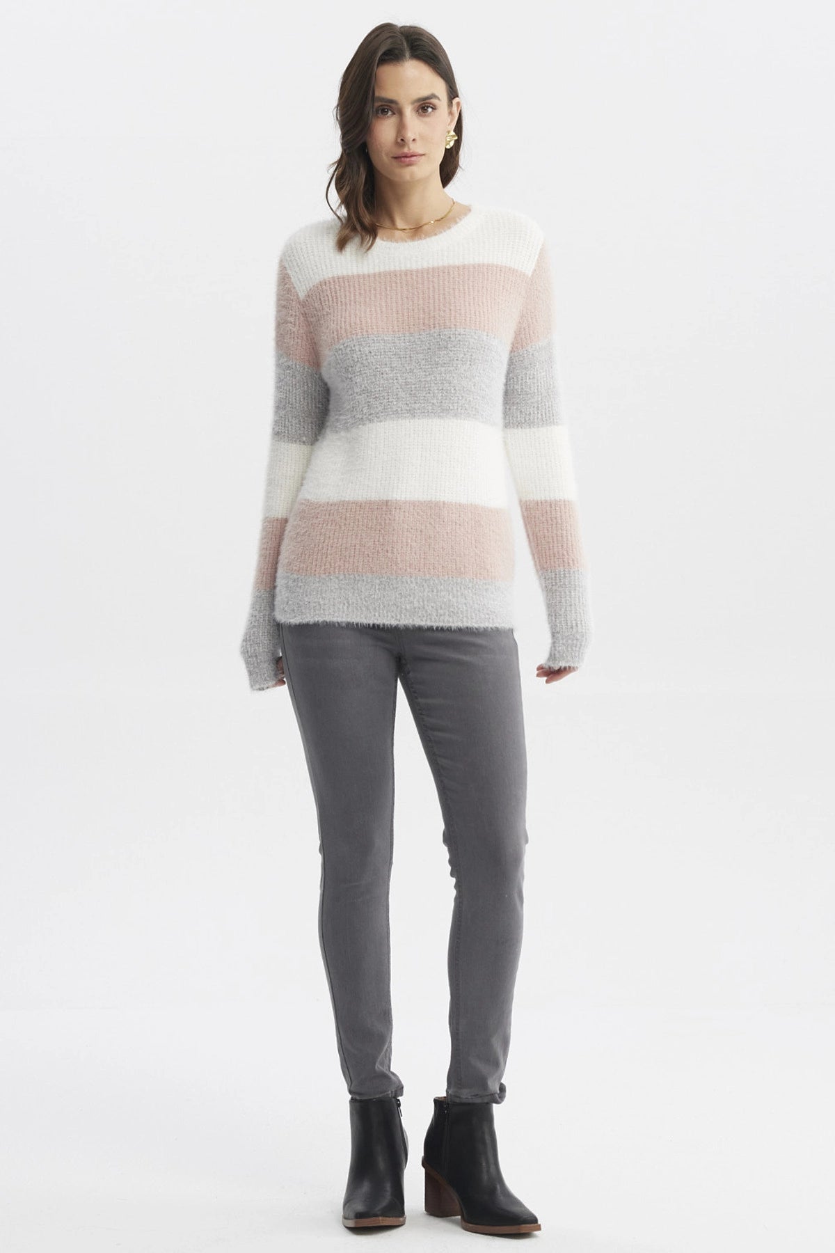 Sweater Mujer Rapport Rayas Crudo