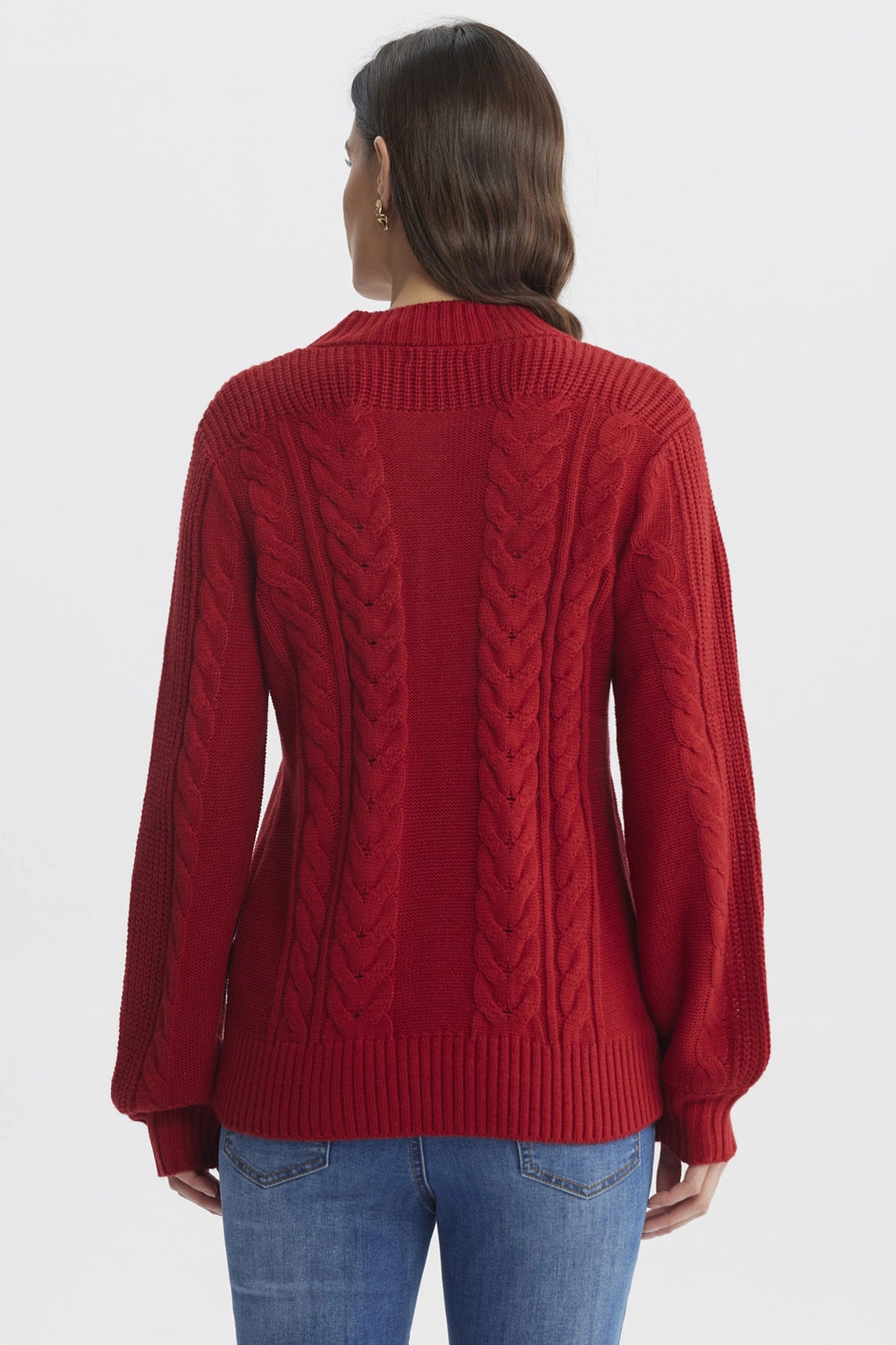 Sweater Mujer Oversize Rojo Oscuro