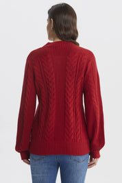 Sweater Mujer Oversize Rojo Oscuro