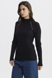 Sweater Mujer Ajustado Negro