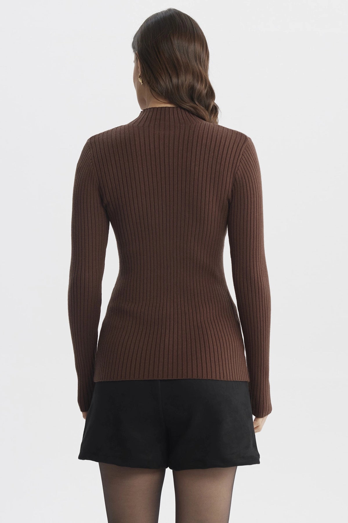 Sweater Mujer Ajustado Café