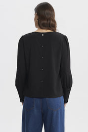 Blusa Mujer Aplicación Botones Negro