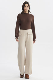 Polera Mujer Cuello Alto Chocolate