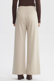 Pantalón Mujer Calce Recto Tapeta Botones Arena