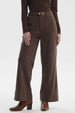Pantalón Mujer Wide Leg Cotelé Café Claro