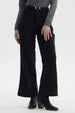 Pantalón Mujer Wide Leg Cotelé Negro