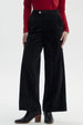 Pantalón Mujer Cotelé Botón Negro