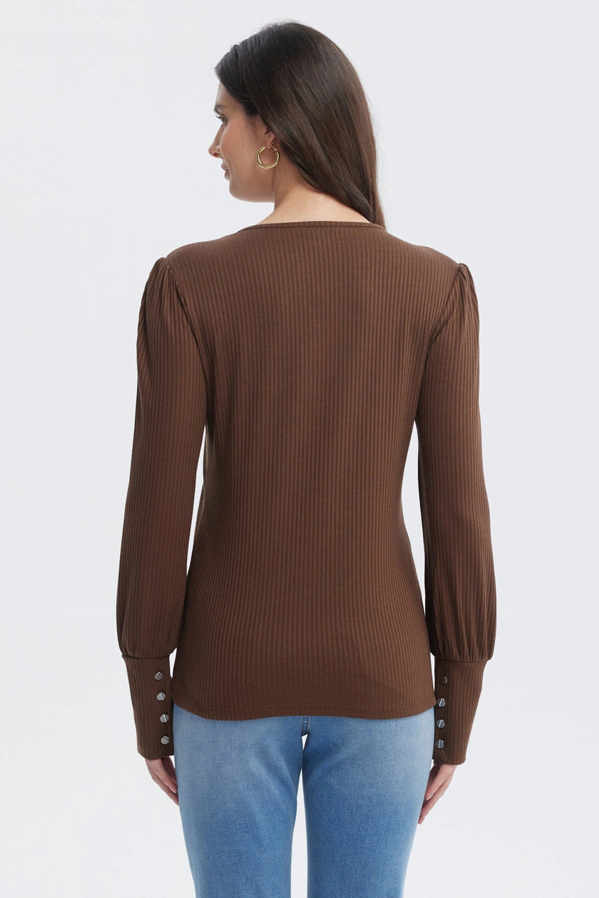 Polera Mujer Slim Café