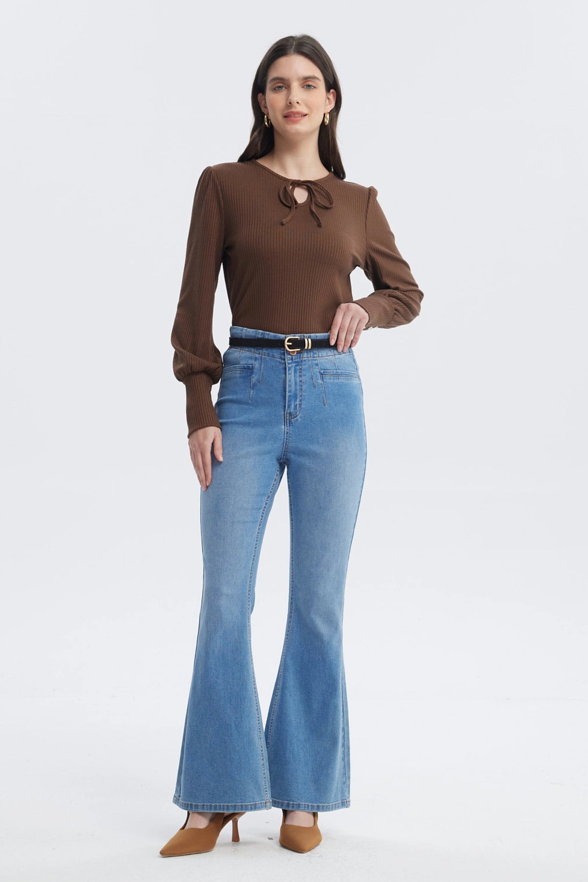Polera Mujer Slim Café