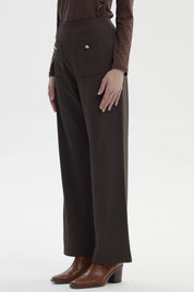 Pantalón Mujer Calce Recto Chocolate