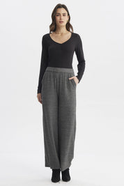 Pantalón Mujer Recto Gris Oscuro