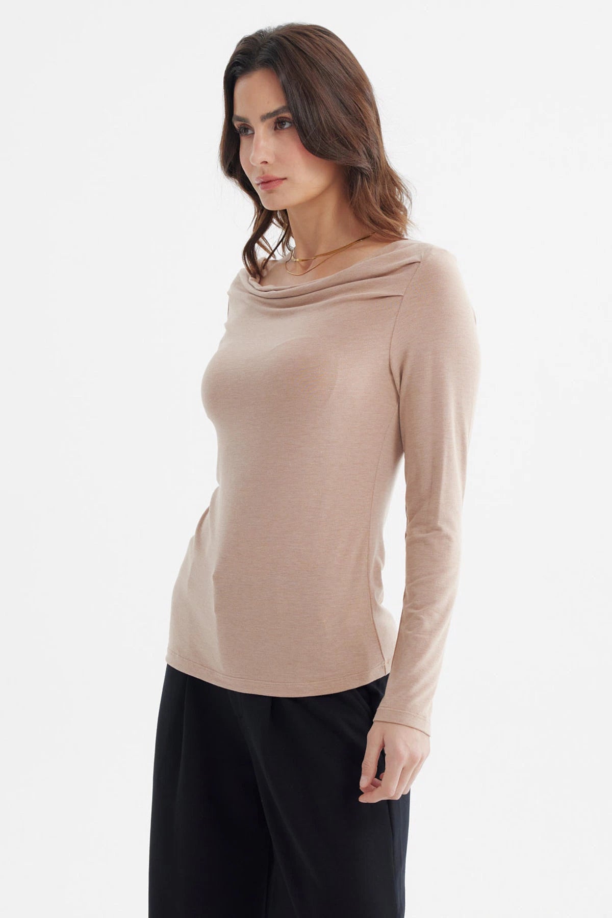 Polera Mujer Slim Beige