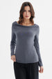 Polera Mujer Slim Gris Oscuro