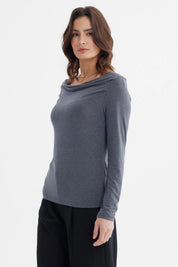 Polera Mujer Slim Gris Oscuro