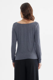 Polera Mujer Slim Gris Oscuro