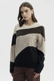 Sweater Mujer Slim Cuello Redondo Café
