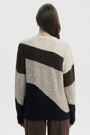 Sweater Mujer Slim Cuello Redondo Café