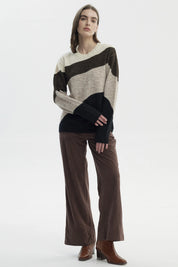 Sweater Mujer Slim Cuello Redondo Café