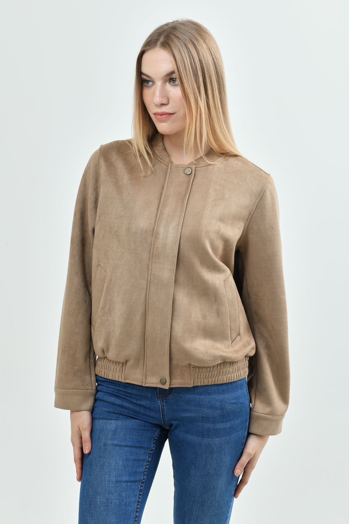 Chaqueta Mujer Classic Cuello Polo Beige