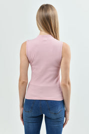 Polera Mujer Ajustada Sin Mangas Palo Rosa