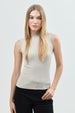 Polera Mujer Ajustada Sin Mangas Beige