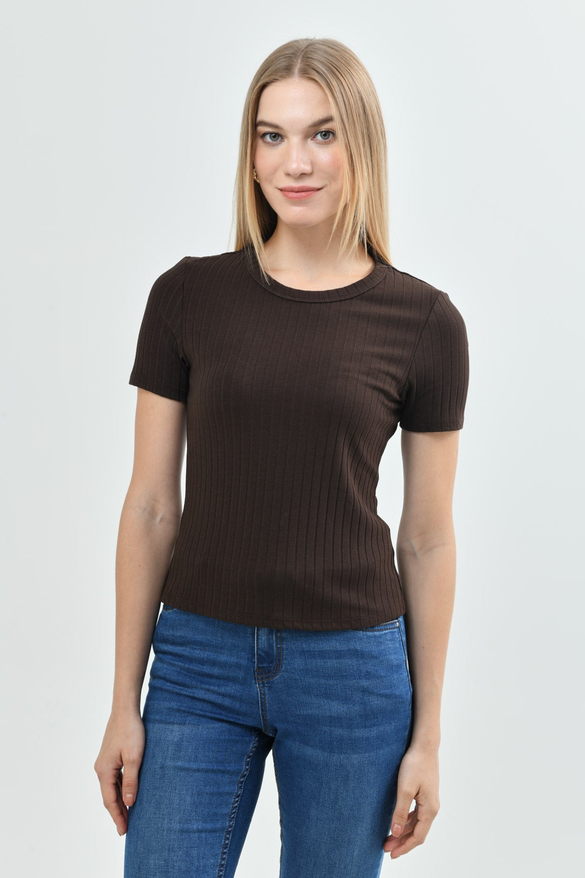 Polera Slim Mujer Chocolate