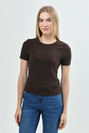 Polera Slim Mujer Chocolate