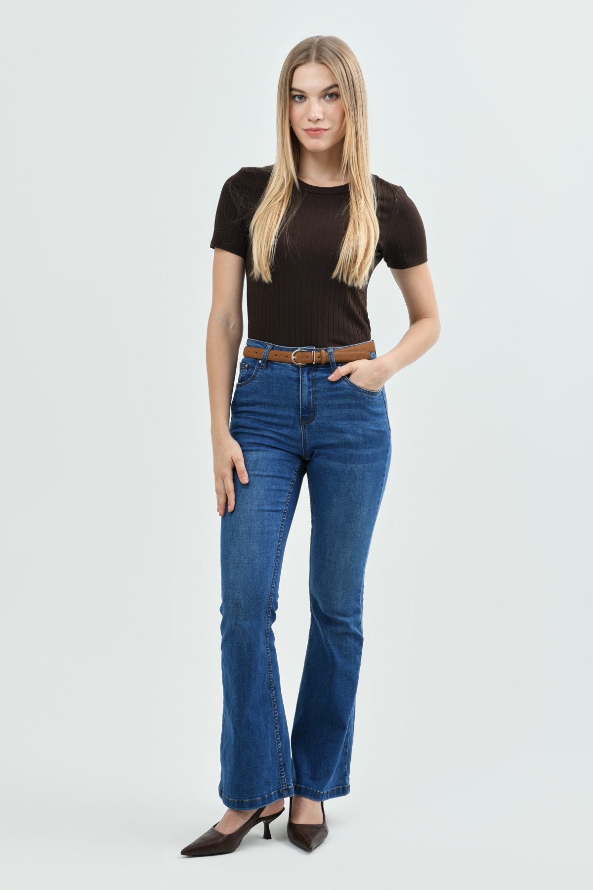 Polera Slim Mujer Chocolate