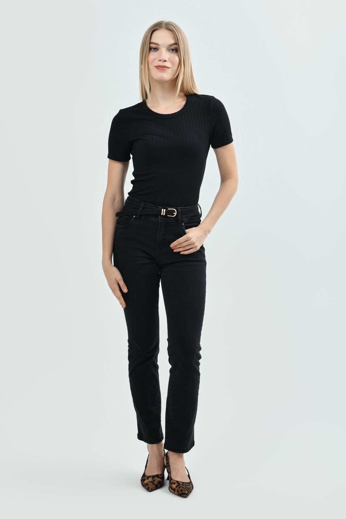 Polera Slim Mujer Negro