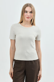 Polera Slim Mujer Arena