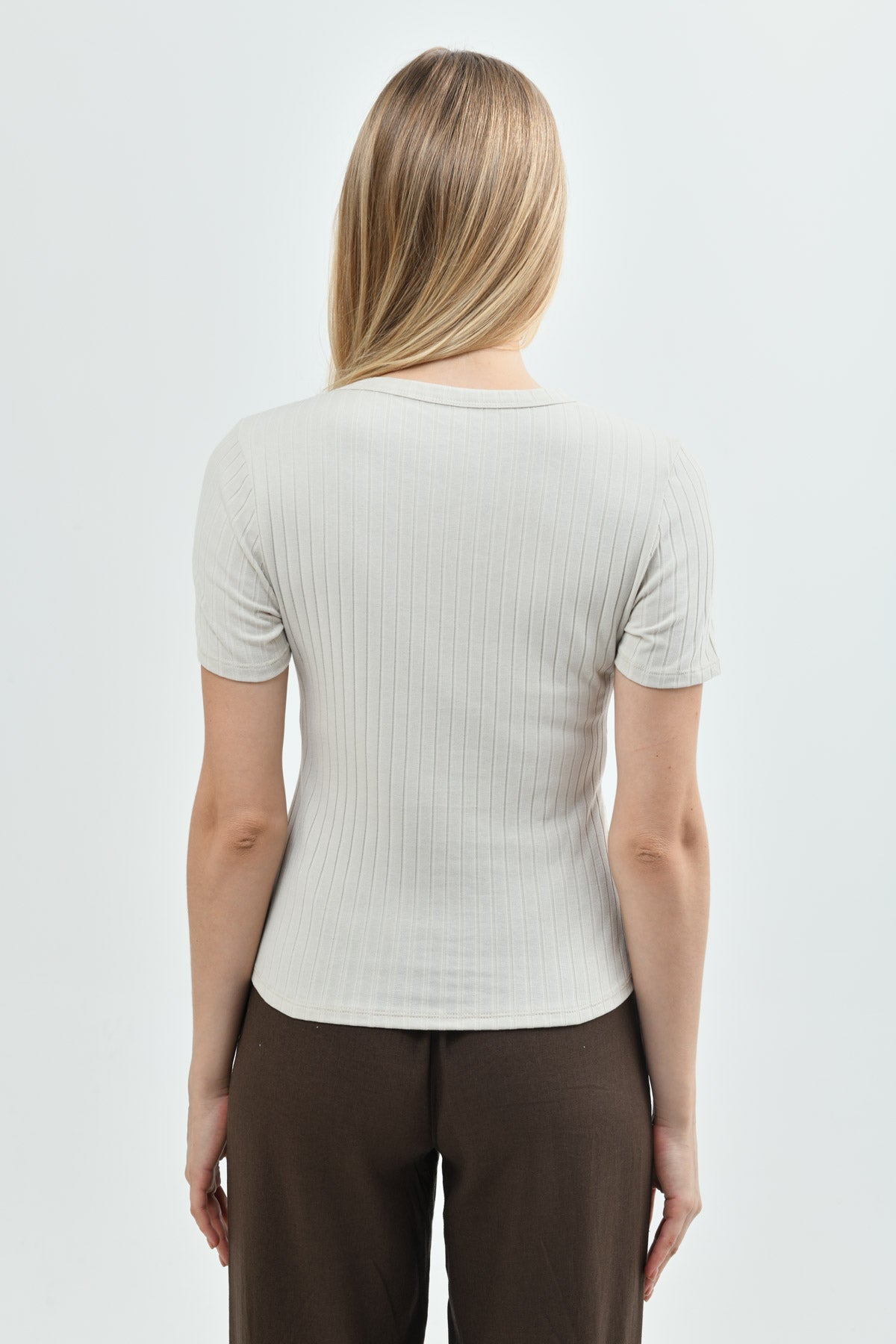 Polera Slim Mujer Arena