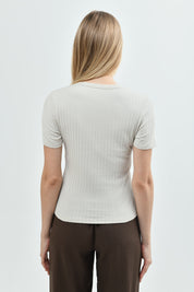 Polera Slim Mujer Arena