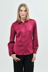 Blusa Mujer Cuello Camisero Fucsia