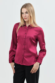 Blusa Mujer Cuello Camisero Fucsia