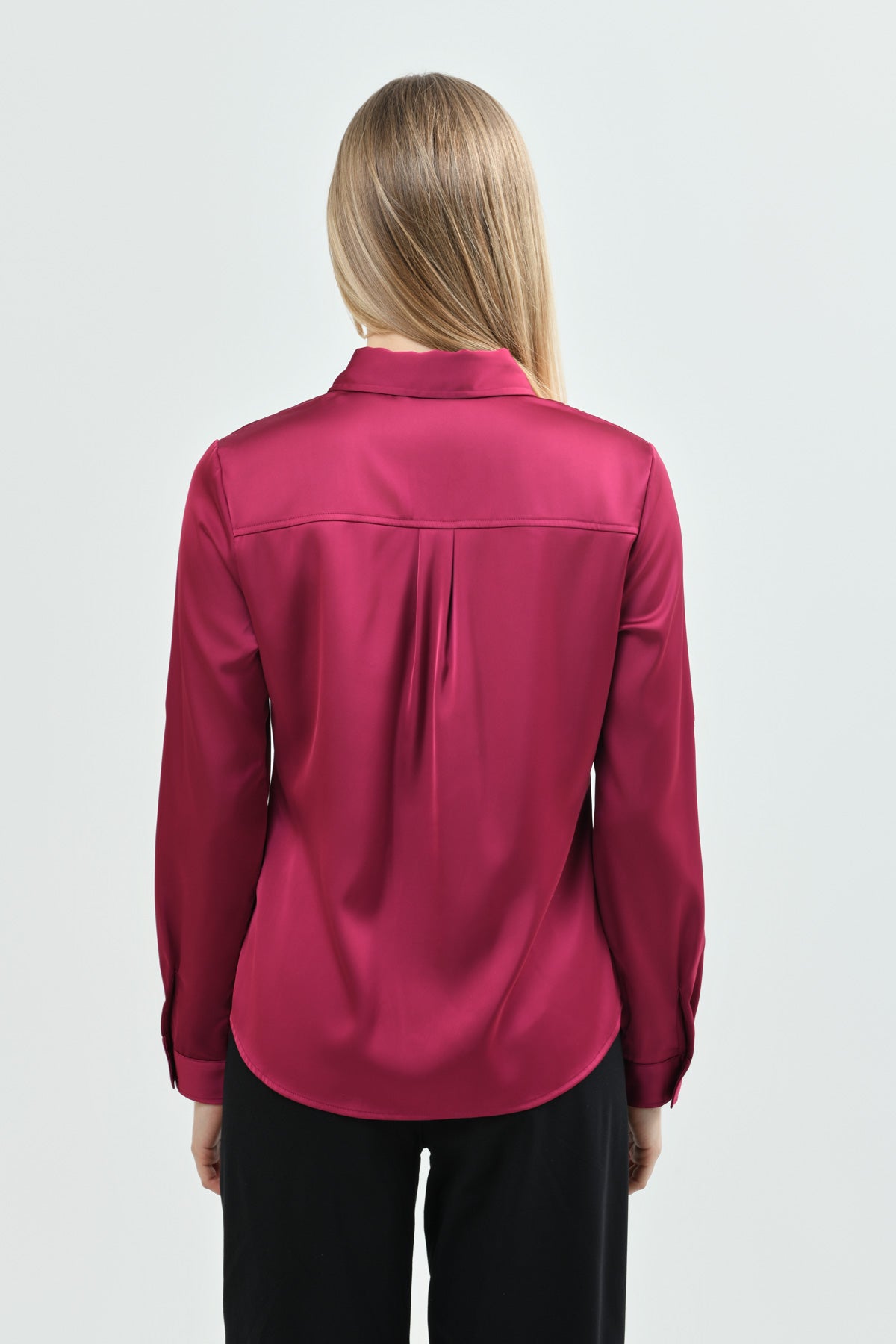 Blusa Mujer Cuello Camisero Fucsia