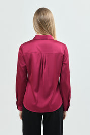 Blusa Mujer Cuello Camisero Fucsia