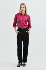 Blusa Mujer Cuello Camisero Fucsia